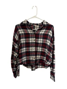 Forever 21 Red Black White Plaid Button-Down Shirt